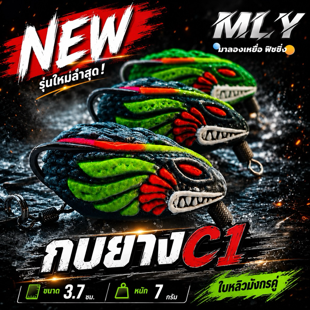 กบยาง รุ่น c1 ขนาด3.5cm. หนัก7กรัม