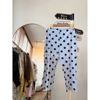 กางเกงคาปรีลายจุดใหญ่ Big Polka Dot Capri Pants