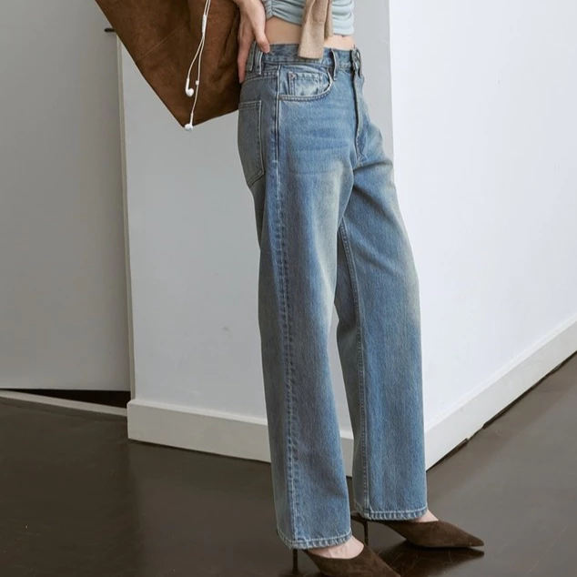tresmade กางเกงยีนส์ทรงตรงขายาว Daily Denim
