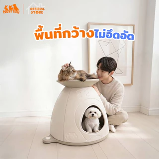 Hosttail ที่นอนโดมสัตว์เลี้ยง 2 ชั้น อุโมงแมว Domie paws