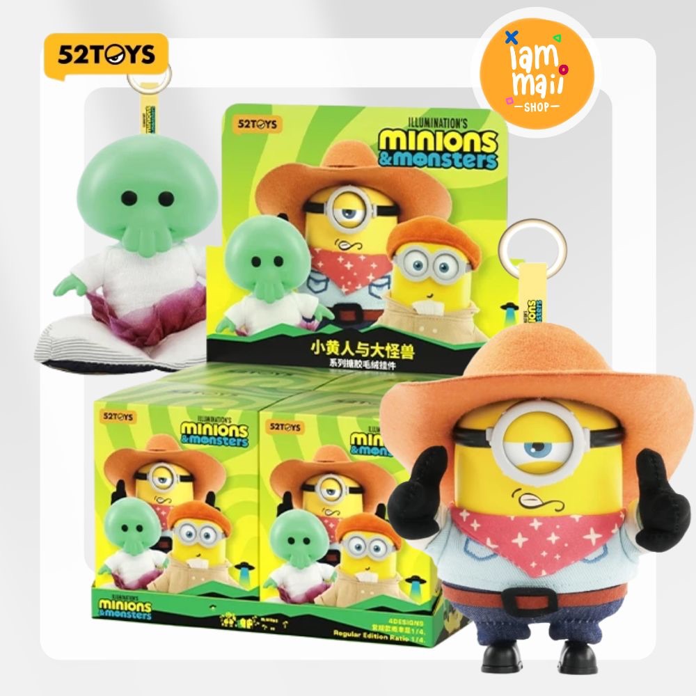 [ยกกล่อง] 52TOYS Minions & Monsters Vinyl Plush พวงกุญแจ มินเนี่ยน & มอนสเตอร์ พร้อมส่ง