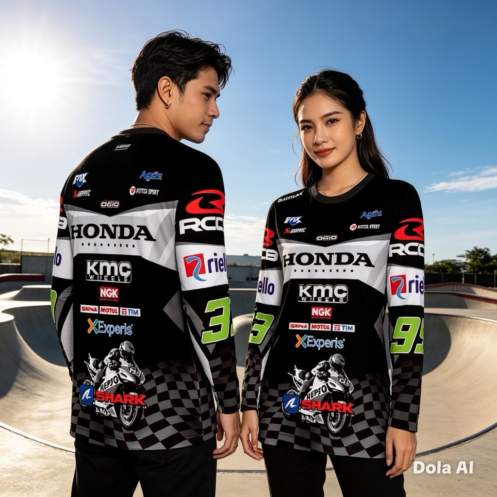 เสื้อกีฬาแขนยาว Honda KMC ผ้าไมโครสปอร์ต ใส่ได้ทั้งผู้หญิงและผู้ชาย