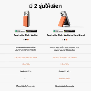 MOFT Trackable Snap Field Wallet with Stand (MOVAS) กระเป๋าสตางค์ MagSafe พร้อมขาตั้ง รองรับ Apple Find My