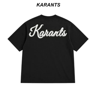 Karants เสื้อยืด Boxy ผ้า Cotton 2 ทาง พิมพ์ลายนูน Unisex ชาย-หญิง - KR422