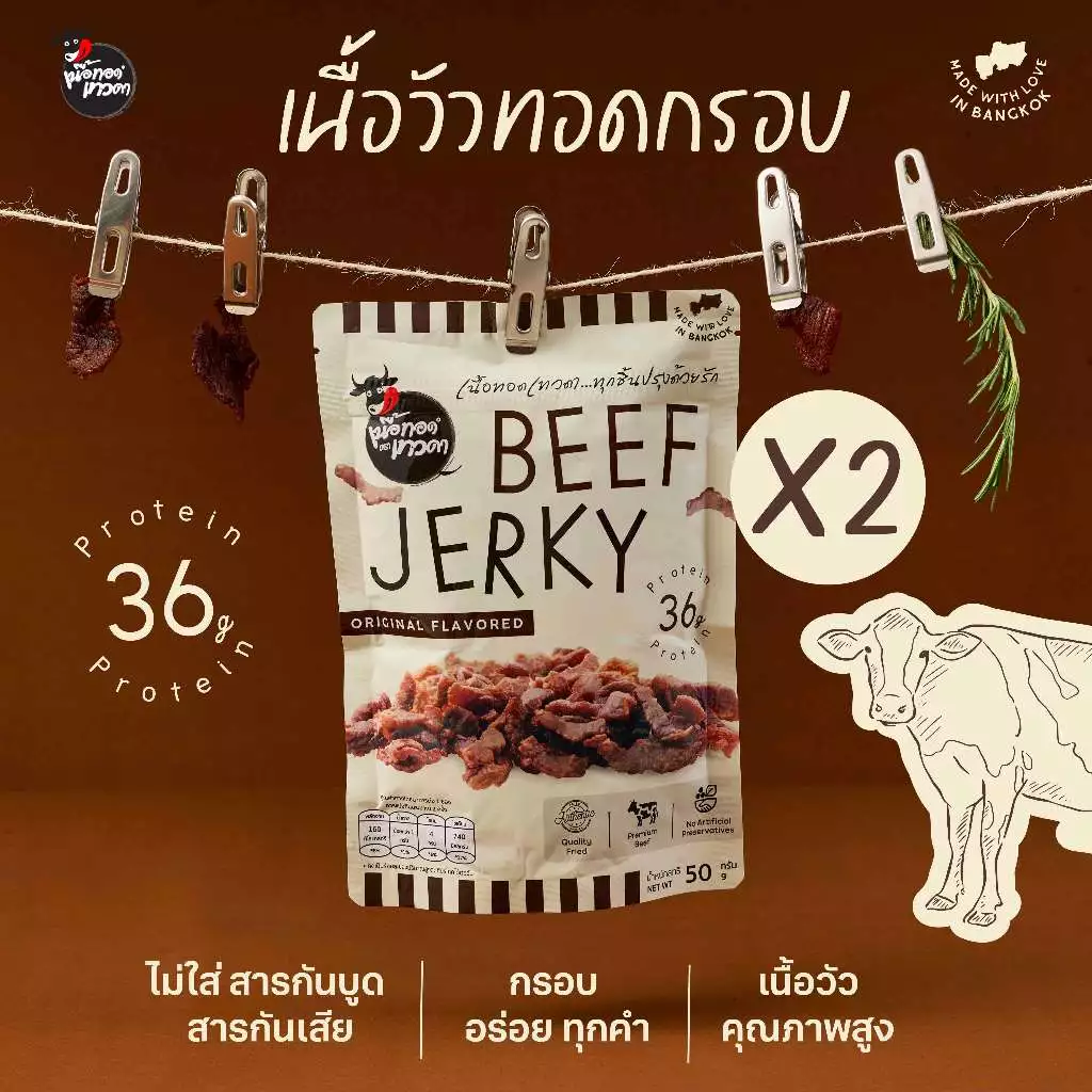 เนื้อล้วน 2 ซอง (ขนาด 50 กรัม) | เนื้อทอดเทวดา