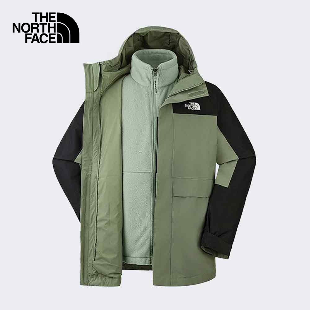 THE NORTH FACE MEN ELEMENTS FLEECE TRI(ดูตารางไซส์ASIA/AP) - BARK MIST/TNFBLACK/SLATE MOSS แจ็กเก็ตกันหนาวสองชั้น ผู้ชาย