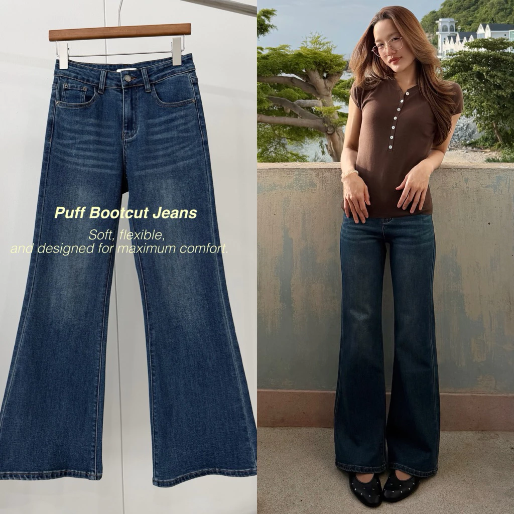 (Preorder 10-14day) APPAREL.STORY- Puff Bootcut Jeans (พัฟ)
