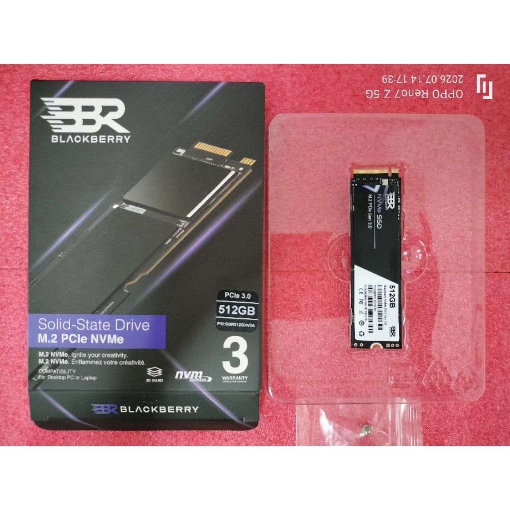 SSD 512GB M.2 NVMe Gen 3 BLACKBERRYประกัน Advice 8/ก.ค/72 ของใหม่