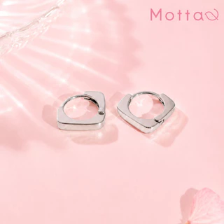 Motta Earring ต่างหูห่วงชุบทองคำขาว มินิมอลแบบมีสไตล์ ด้วยดีไซน์สี่เหลี่ยมสุดคลาสสิก