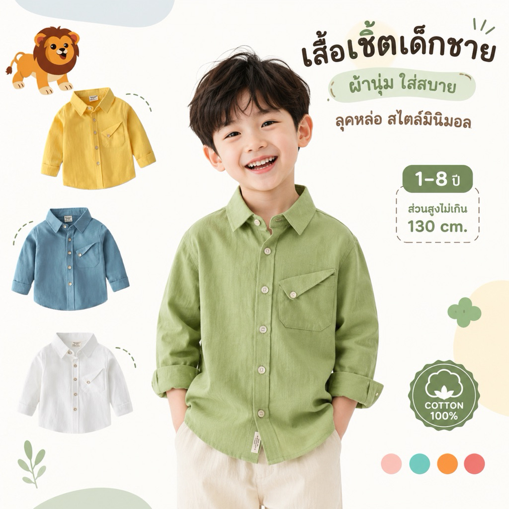 AB134 เสื้อเชิ้ตแขนยาว สีพื้น เสื้อออกงาน แฟชั่นเด็กผู้ชาย พร้อมส่งในไทย