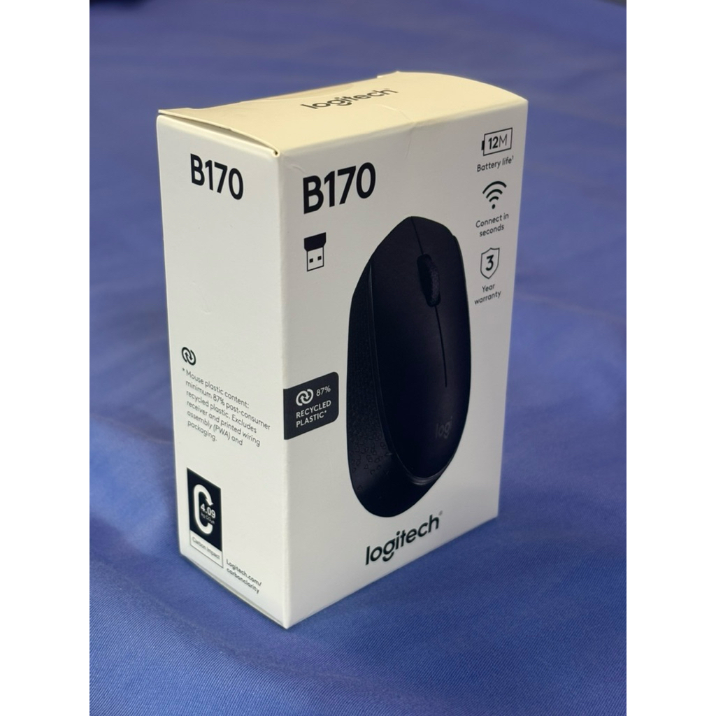 (ของใหม่) Logitech B170 สีดำ เมาส์ไร้สาย เชื่อมต่อผ่าน USB Receiver