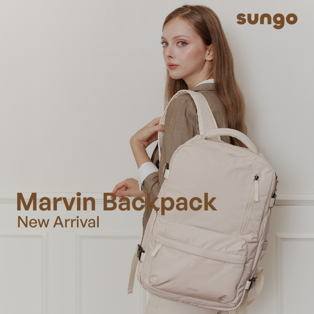 Sungo Marvin Backpack (SG029) กระเป๋าเป้สะพายหลัง น้ำหนักเบา ผ้านุ่ม มี 2 สี