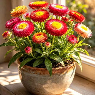 GEMI เมล็ดดอกกระดาษ 1000 เมล็ด Strawflower สีสด ปลูกง่าย ดอกแห้งไม่ร่วง เมล็ดพันธุ์ดอกกระดาษ