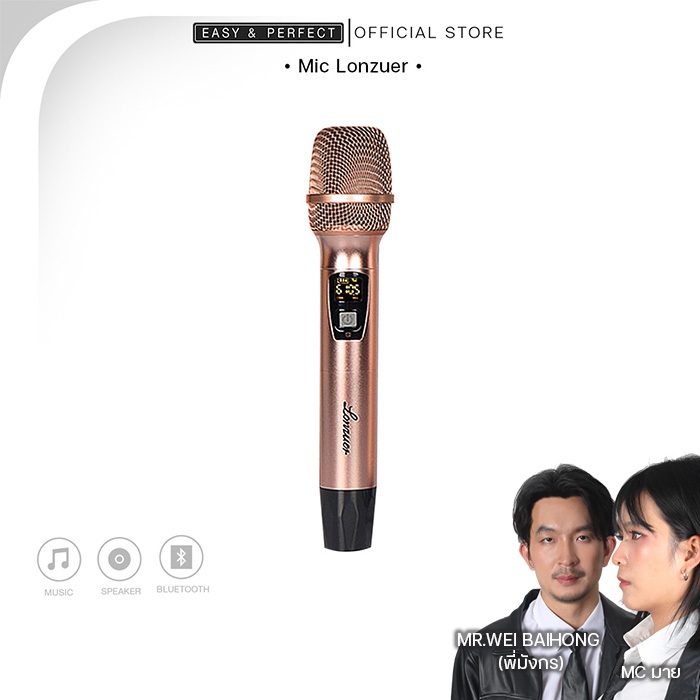 EasyandPerfect ไมค์โครโฟน LONZUER 80 W ลำโพงบลูทูธ รับประกัน 1 ปี