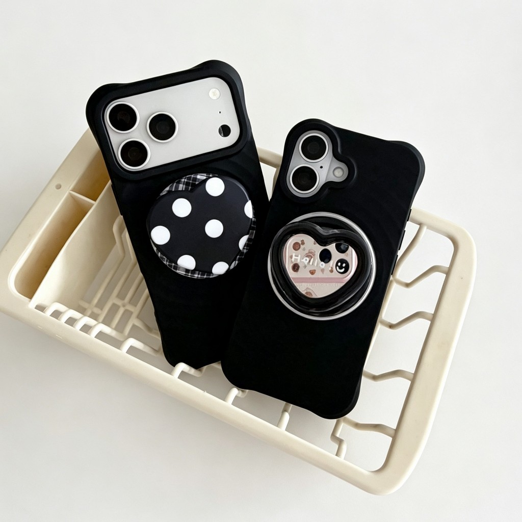 Rippleดำ เคสกันกระแทก ชาร์จได้ pop up แม่เหล็ก for iPhone 18promax 11 14promax 15promax 16promax 17promax 16plus