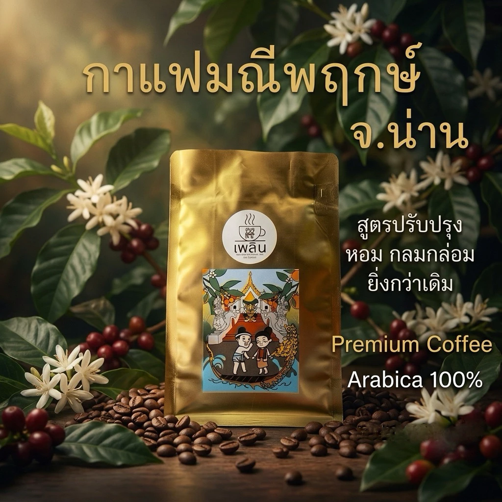 กาแฟมณีพฤกษ์ จ.น่าน อาราบิก้า 100% (คัดเมล็ด) บรรจุ 250 กรัม Manipruek NAN Arabica 100%