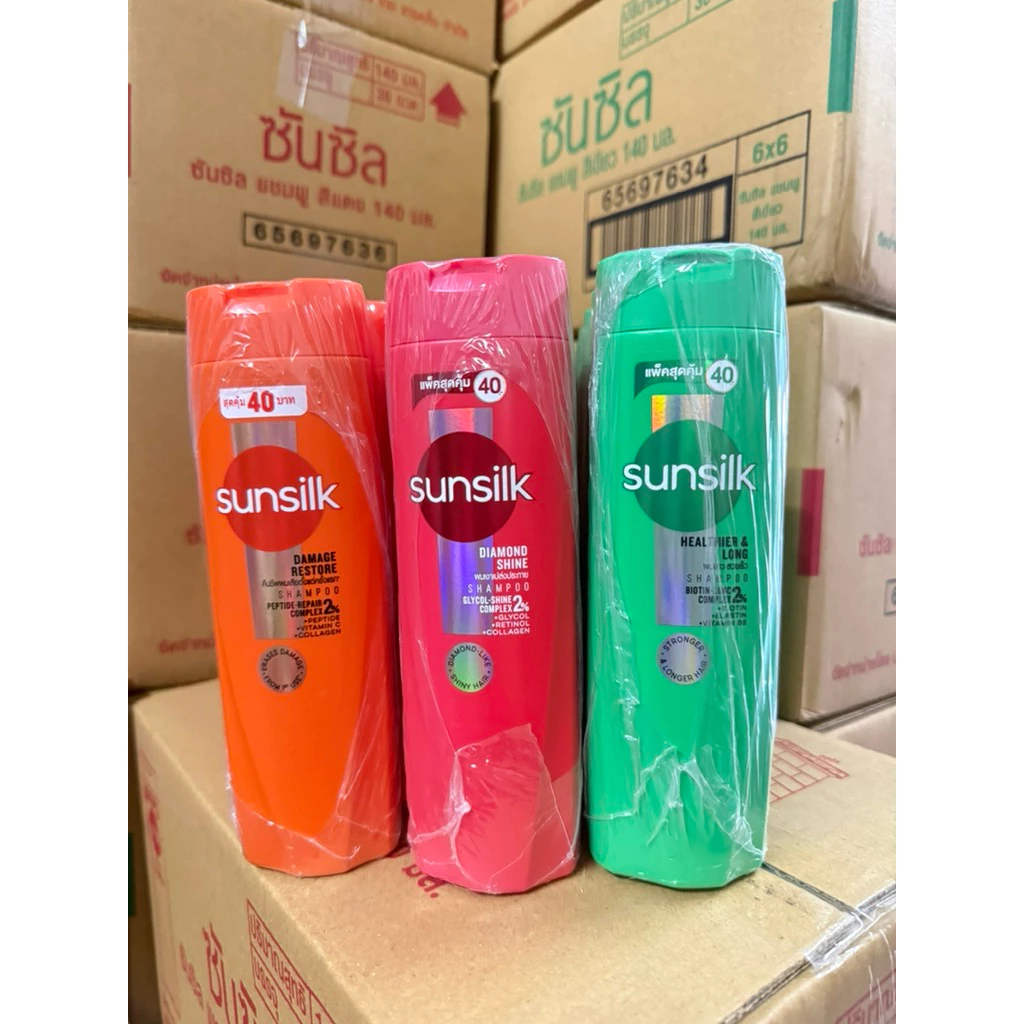 (ยกแพ็ค6ขวด) ซันซิล แชมพูสระผม 140มล. ผมนุ่มลื่น ซันซิล40บาท 📍ขวดใหญ่คุ้มค่า 📍ของแท้ พร้อมส่ง📍