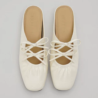 CHAAKAN [นำเข้าเกาหลี 100%] Cordelia Platform Mule Flat รองเท้าเปิดส้นผู้หญิง ส้นในซ่อน 3.5ซม. หัวเหลี่ยม เบา ไม่หลุด