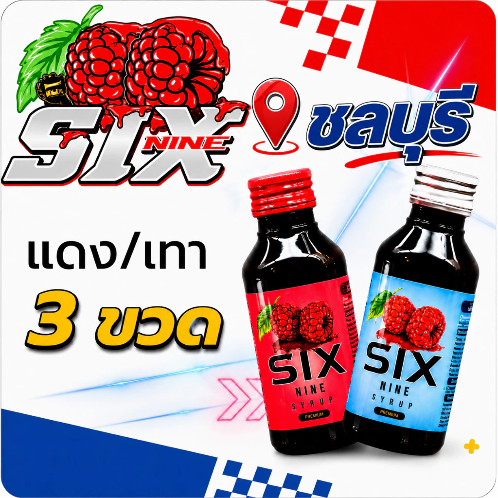 [3 ขวด]ไซรัป Six Nine(ซิก-ไนน์) ของแท้น้ำเชื่อมเข้มข้นกลิ่นราสเบอรี่ เกรดพรีเมี่ยม มี2สูตร ฝาเทาหมวาน ฝาแดงหอม