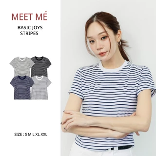 MEET ME - Top 0002 I BASIC JOYS STRIPES เสื้อครอปลายทาง