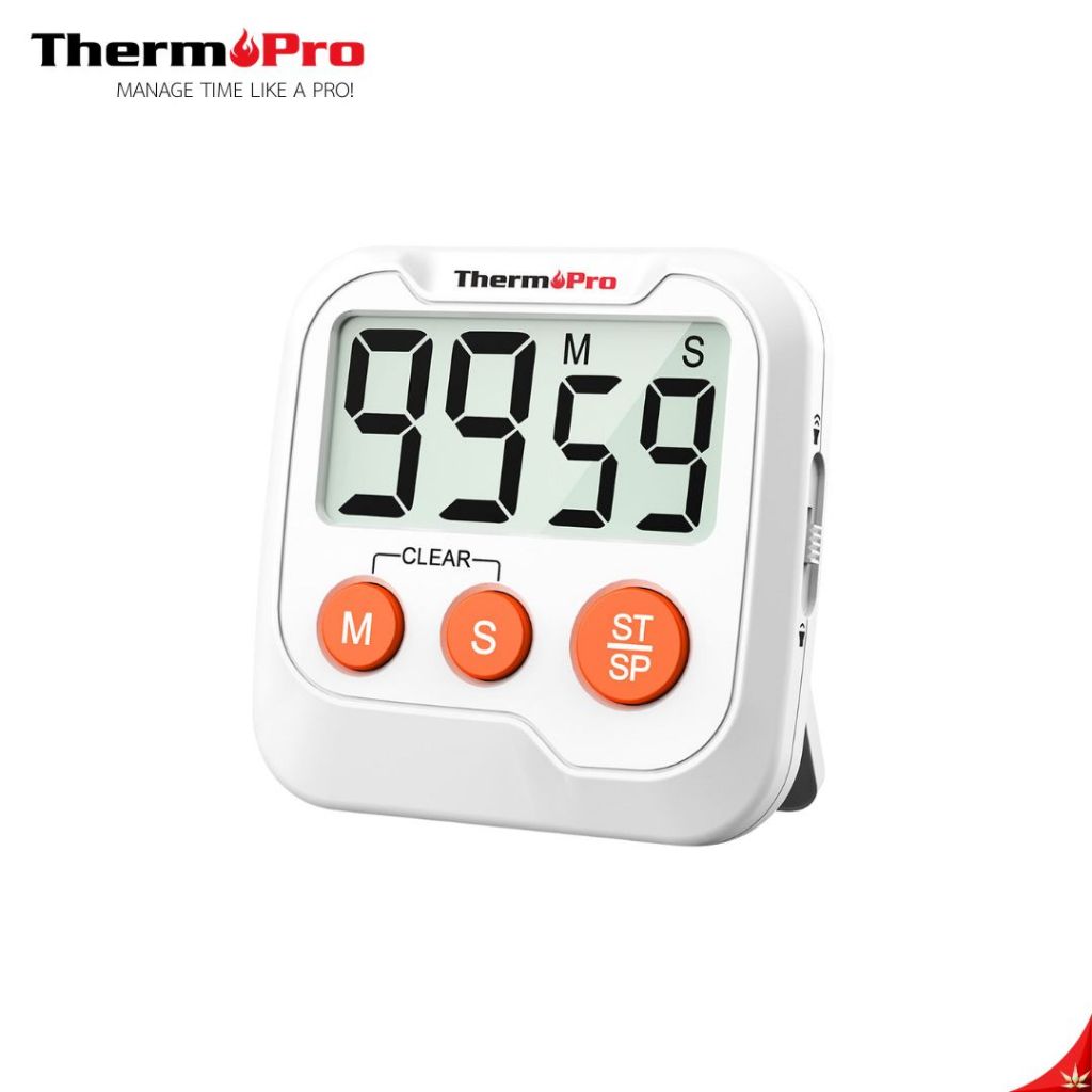 ThermoPro เครื่องจับเวลานาฬิกาจับเวลา ขนาดกะทัดรัด พกพาได้สดวก จับเวลาถอยหลังมีเสียงเตือน รุ่นTM-03
