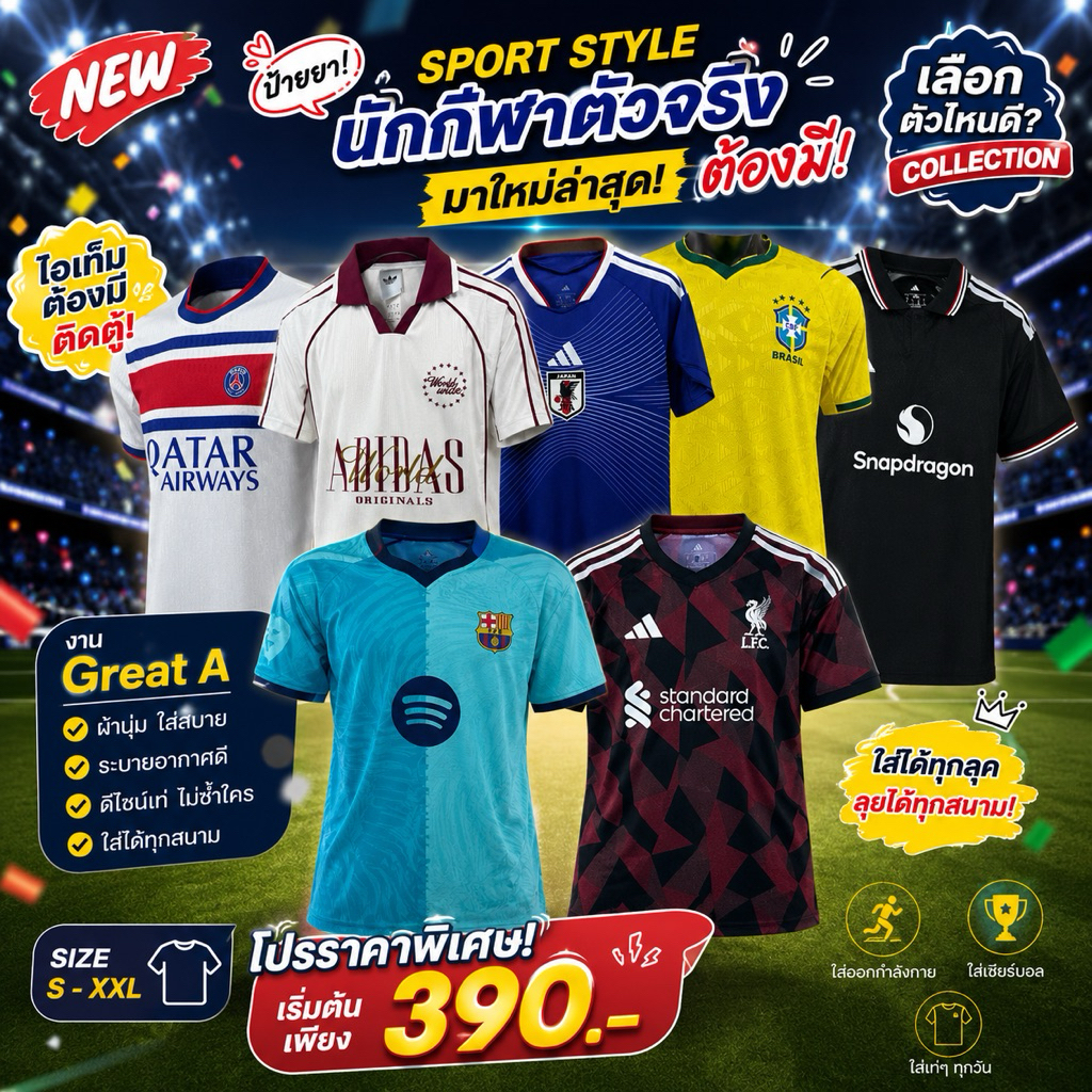 เสื้อกีฬา Player รุ่น Performance Sport สำหรับนักกีฬา