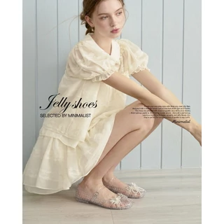 𝐌𝐈𝐍𝐈𝐌𝐀𝐋𝐈𝐒𝐓 รองเท้า Jelly shoes พร้อมตัวประดับรองเท้า 6 ชิ้น pvc เนื้อนิ่มไม่บาดเท้า