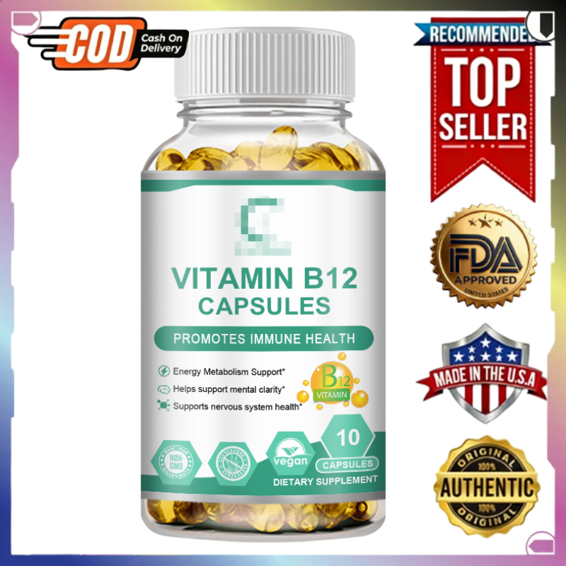 แคปซูล วิตามินบี12 Vitamin B12 Capsules 1000mcg เสริมความจําสมอง ระบบประสาท บรรเทาความวิตกกังวล