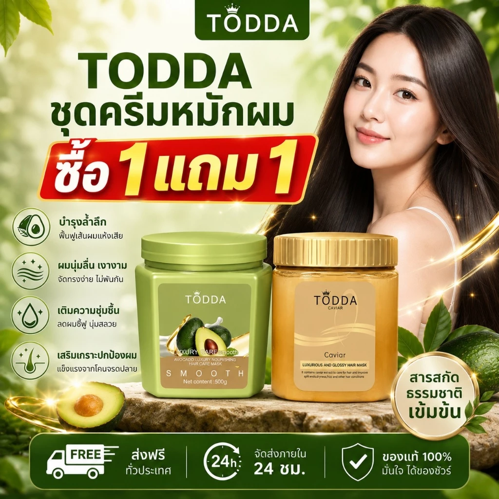 ครีมนวดผม ครีมนวดผมคาเวียร์ บํารุงผม ครีมนวด เคราตินอะโวคาโด้