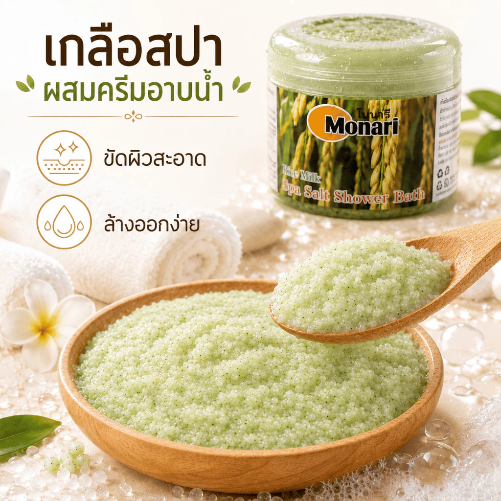 Monari Spa Salt Shower Bath เกลือสปาผสมครีมอาบน้ำ 300g thumbnail 5