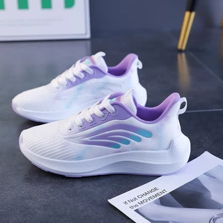 Dee_StepShoes รองเท้ากีฬาสำหรับผู้หญิงน้ำหนักเบาระบายอากาศได้ดีนุ่มสบายสำหรับวิ่งออกกำลังกายทำงาน 36-40