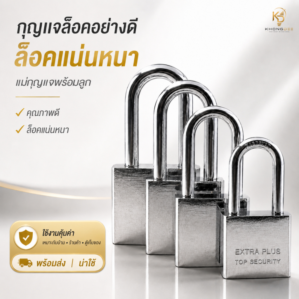 กุญแจแม่กุญแจลูกปืน สี เงิน / ทอง BLESS กุญแจล็อคอย่างดี แม่กุญแจพร้อมลูก KD-0108