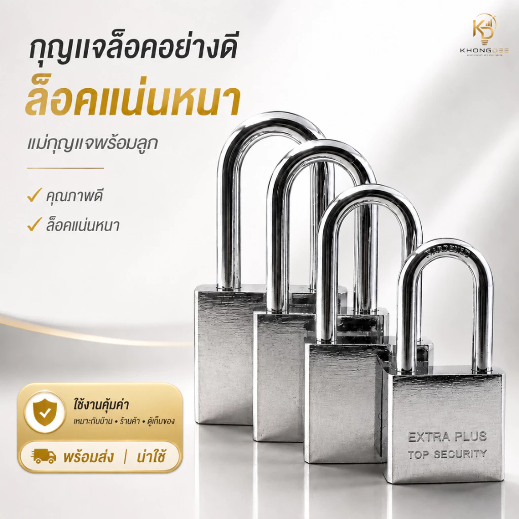 กุญแจแม่กุญแจลูกปืน สี เงิน / ทอง BLESS กุญแจล็อคอย่างดี แม่กุญแจพร้อมลูก KD-0108