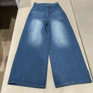 JINJEANS-205 (XS-9XL) สียีนส์เข้ม กางเกงยีนส์ขากระบอกใหญ่ baggy jeans พร้อมส่งจากไทย