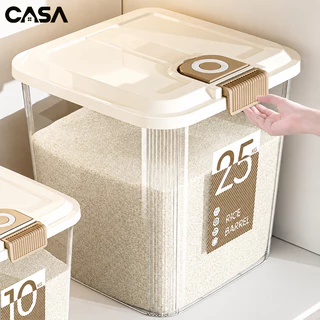 Casa กล่องเก็บข้าวสาร 5/10/15/25KG ป้องกันแมลง กันความชื้น เก็บอาหารแห้ง ใช้งานสะดวก ทนทาน