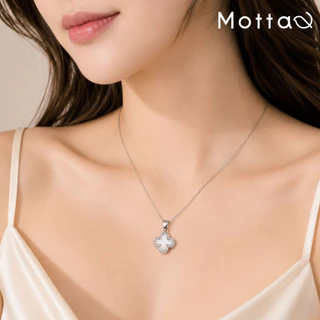 Motta Necklace สร้อยคอชุบทองคำขาว จี้ดอกไม้เพชรเกรดพรีเมียม ตัวเรือนเงางาม น้ำหนักเบา