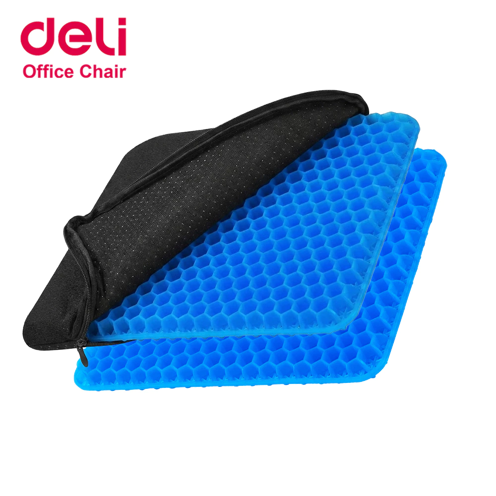 Deli เบาะรองนั่ง เบาะเจลรองนั่ง ลดอาการปวดเมื่อยจากการนั่งนาน ซับแรงกดทับได้ดี ระบายความร้อน Cushion