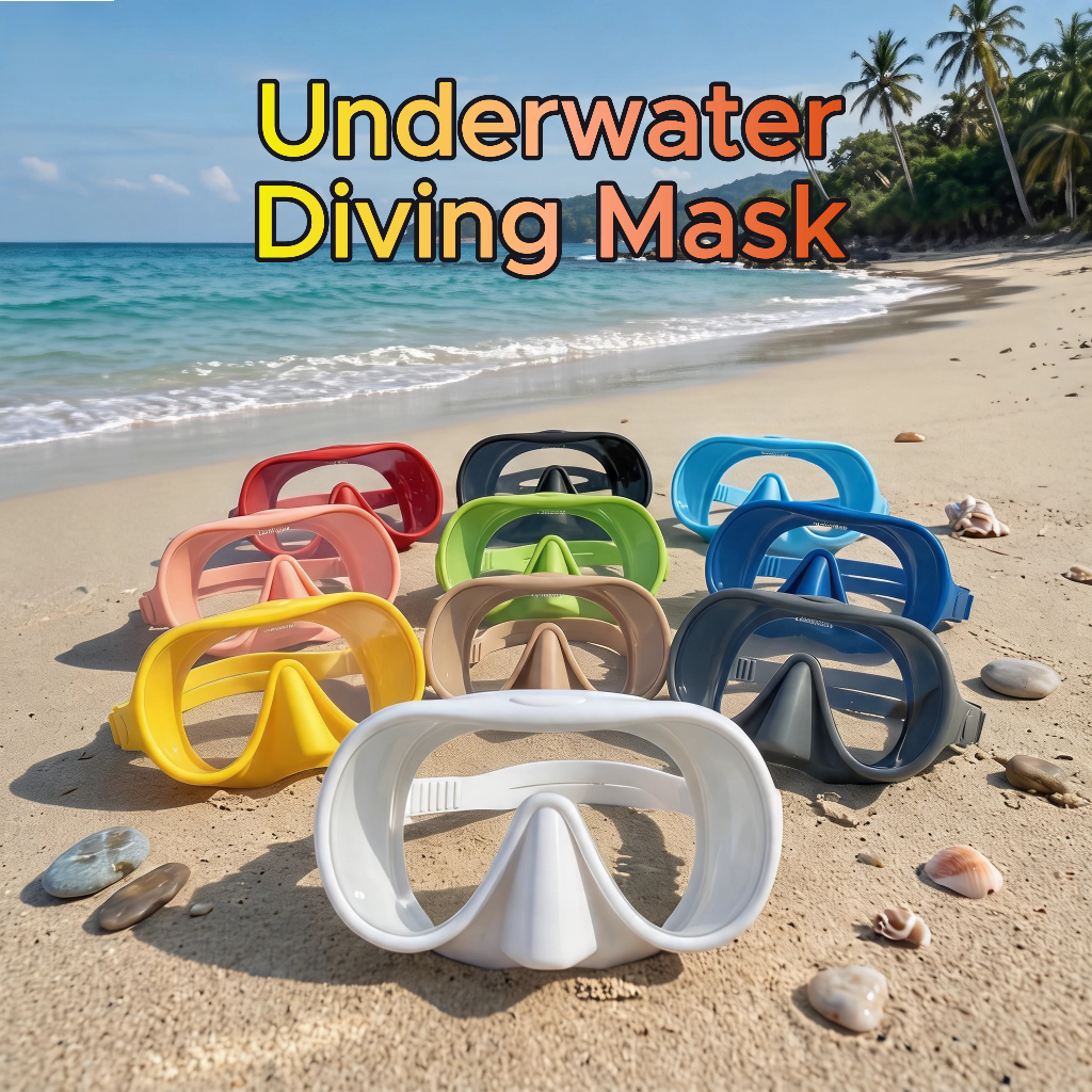 Diving Mask Professional Underwater Diving Mask Adult Swimming Goggles Snorkeling Equipment หน้ากากดำน้ำ แว่นตาว่ายน้ำ