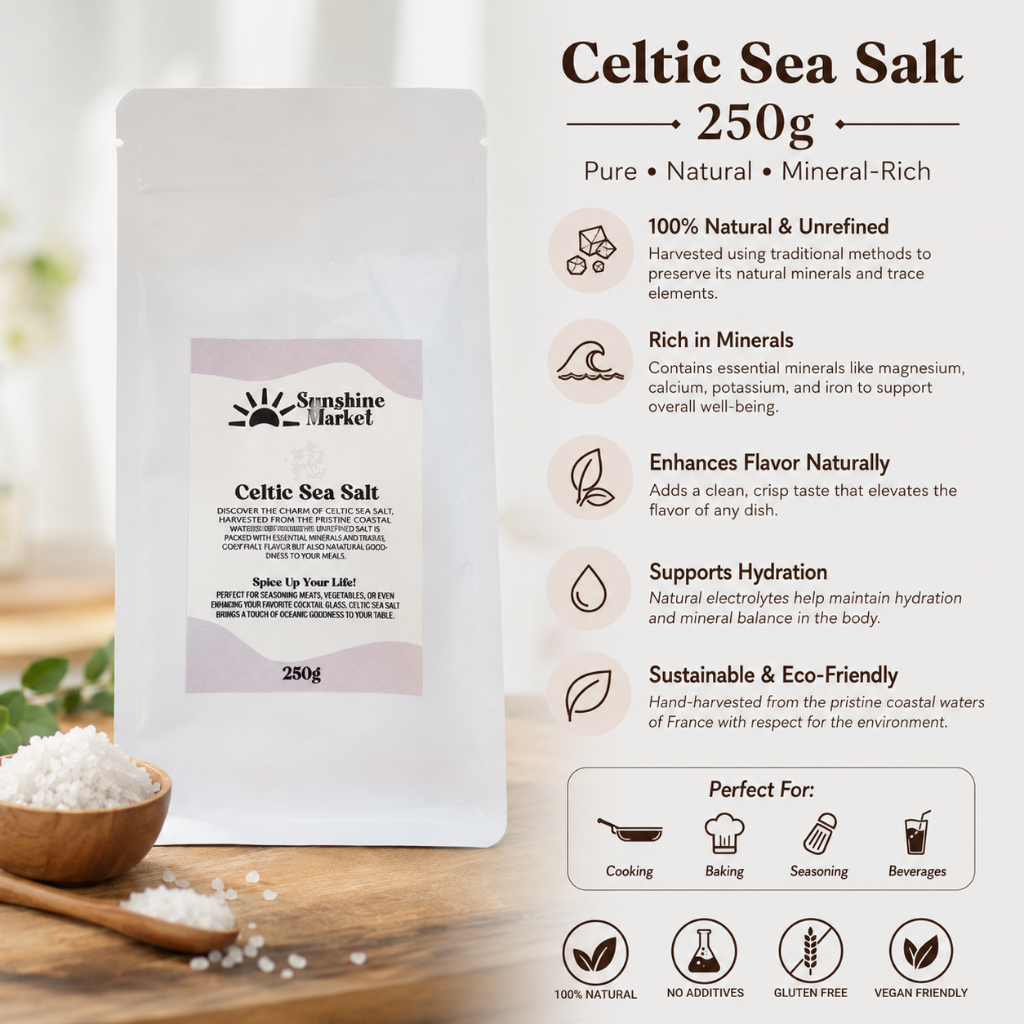 Sunshine Celtic Sea Salt | เกลือทะเลเซลติก 250 กรัม