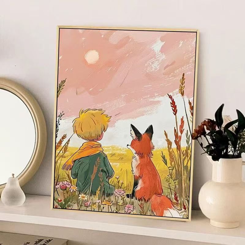 ระบายสีตามตัวเลข 40x50ซม มีเฟรม ภาพวาดตกแต่งอะคริลิก ของขวัญ DIY สำหรับเด็ก คู่ พร้อมกรอบ