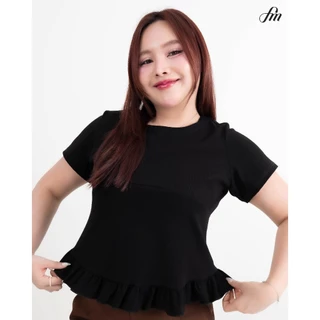 FAMOUS เสื้อแขนสั้นดีเทลอก ทีเทลระบายชาย #FMBL-G3T076