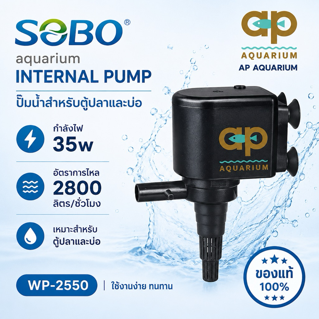 ปั๊มน้ำ Sobo 2550 WP-2550  2800ลิตร/ชั่วโมง 35w