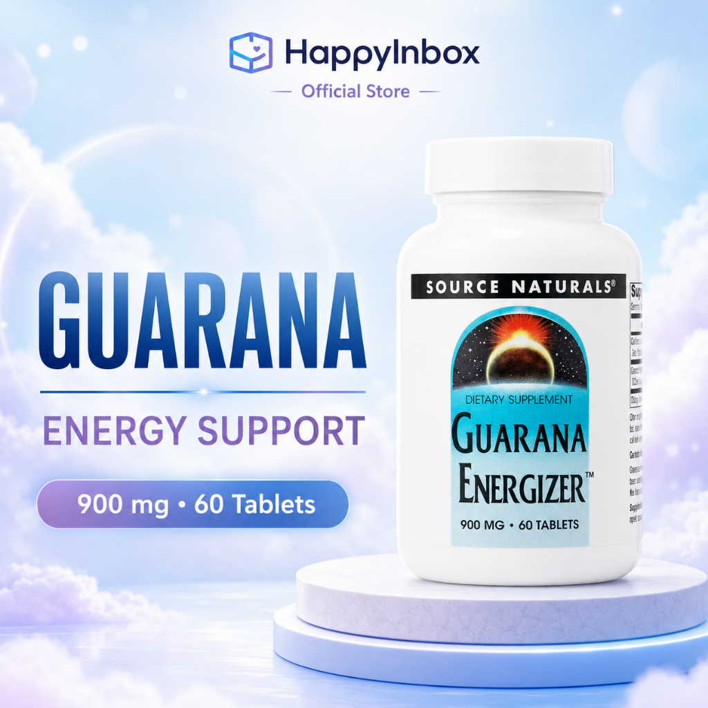 Source Naturals Guarana Energizer 900 mg | Natural Energy & Focus Support | 60 Tablets