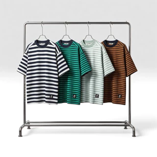 Hastag เสื้อยืดoversize สีพื้น และลายริ้ว แนวมินิมอล สตรีท รุ่นK01