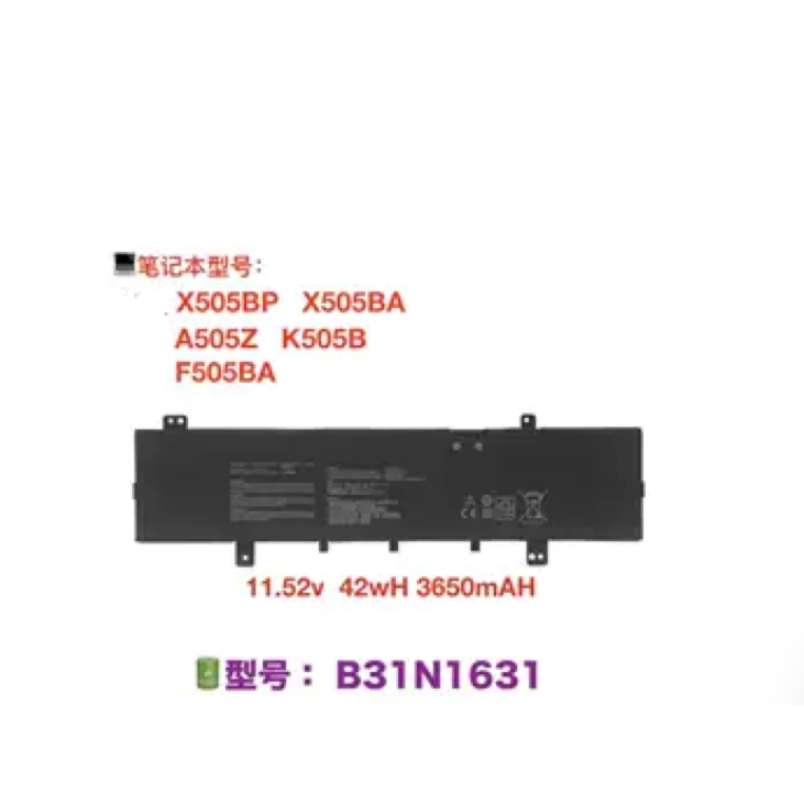 ♔ ♔ แบตเตอรี่ใหม่สำหรับ Asus Notebook X505BP X505BA A505Z K505B F505BA B31N1631