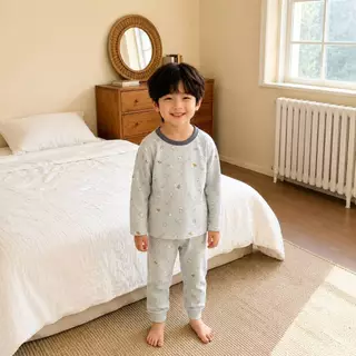ชุดนอนเด็ก Premium Cotton Littlewinstory ผ้านุ่ม อบอุ่น สำหรับเด็กชายและเด็กหญิง Size 90-120