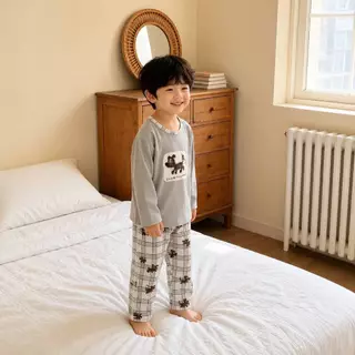 ชุดนอนเด็ก Premium Cotton Littlewinstory ผ้านุ่ม อบอุ่น สำหรับเด็กชายและเด็กหญิง Size 90-120