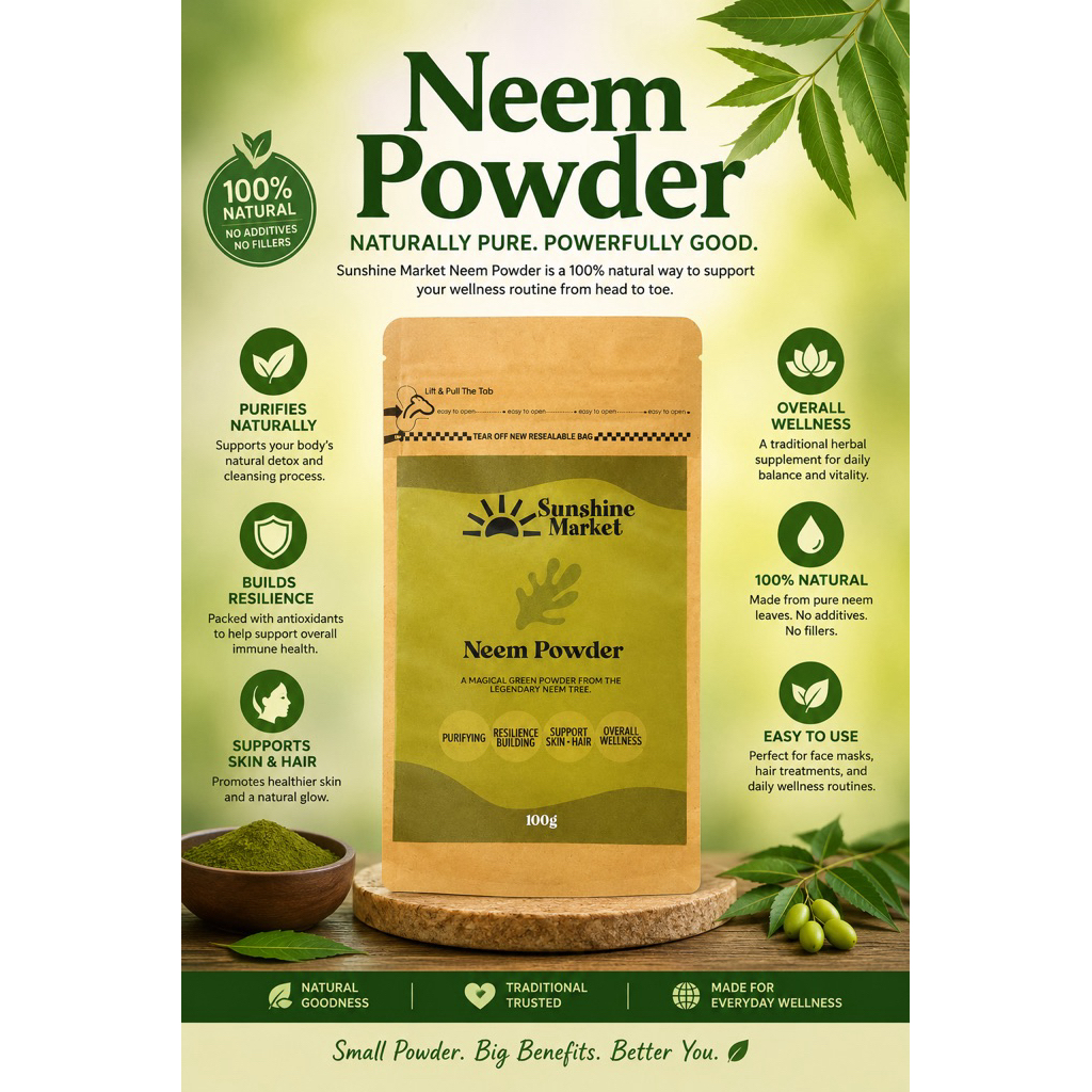 Neem Powder 100g | ผงสะเดา | Sunshine Market