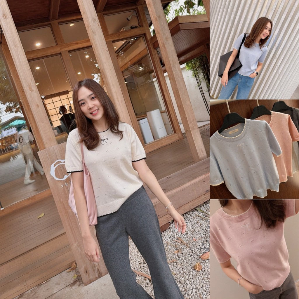 Soft matin knit top  ชาวเกามาด่วนค่า 🫶🏻✨ เสื้อนุ่มละมุนใส่แล้วไม่อยากถอด