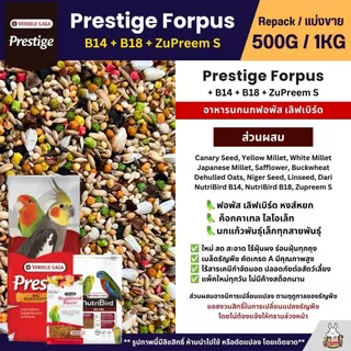 Prestige Forpus x B14 x Zupreem S อาหารนกฟอพัส เลิฟเบิร์ด หงส์หยก ค็อกคาเทล (แบ่งขาย 500G / 1KG)
